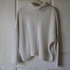 Cream Oversized Turtleneck Sweater